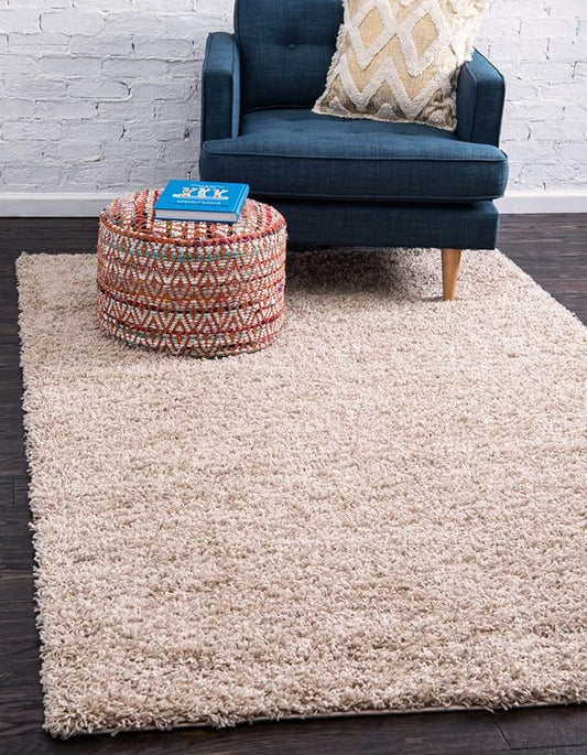 Unique Loom Solid Shag Collection Area Rug (2' 2" x 3' 1" Rectangle, Taupe)