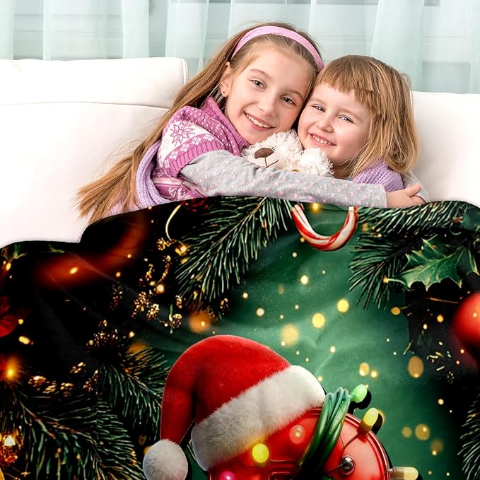 Ship Next Day, Custom Christmas Blanket - Merry Christmas Personalized Blanket, Xmas Gifts for Family Mom Dad Daughter Son Grandkids, for Teen Girls Women Man, Stocking Stuffers