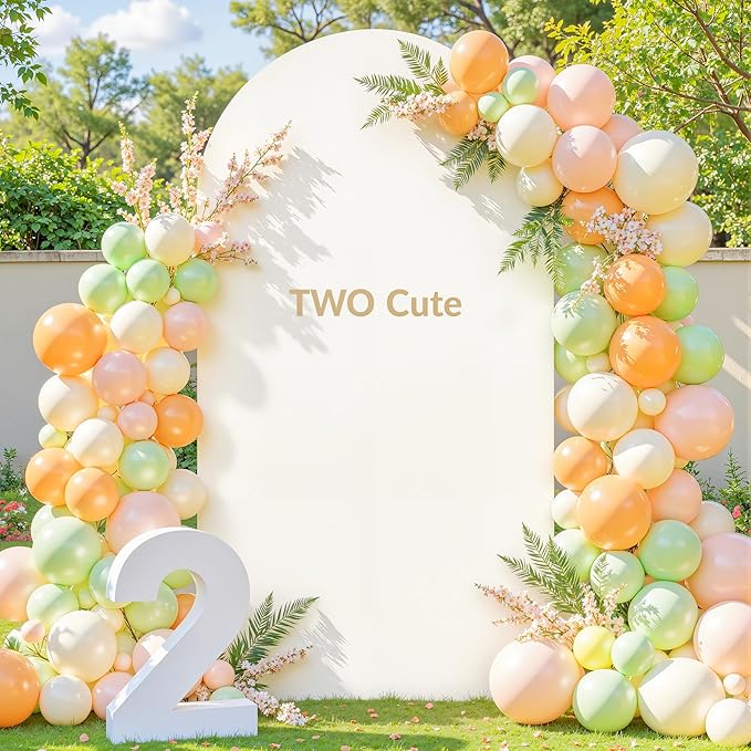 Ivory Arch Backdrop Cover 6FT Spandex Fitted Wedding Arch Stand Covers Round Top Chiara Arch Covers Stretchy Backdrop Cover for Birthday Party Ceremony Banquet Decoration