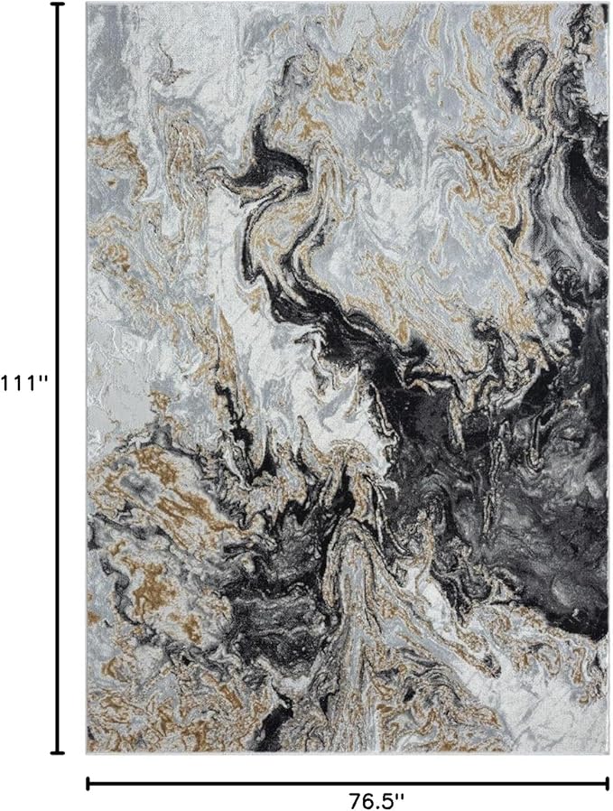 LUXE WEAVERS Marble Swirl Abstract Area Rug, Smoke 6x9