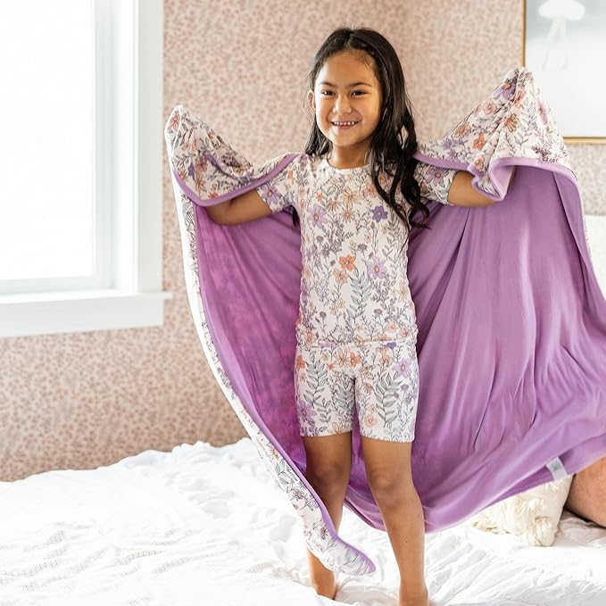 Copper Pearl Large Premium Knit Baby 3 Layer Stretchy Quilt Blanket Flora