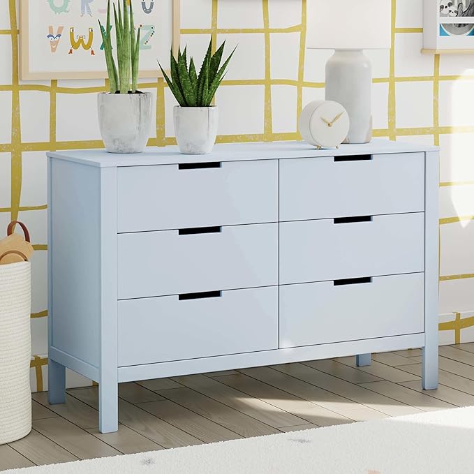 Carter's by DaVinci Colby 6-Drawer Double Dresser in Powder Blue, GREENGUARD Gold Certified