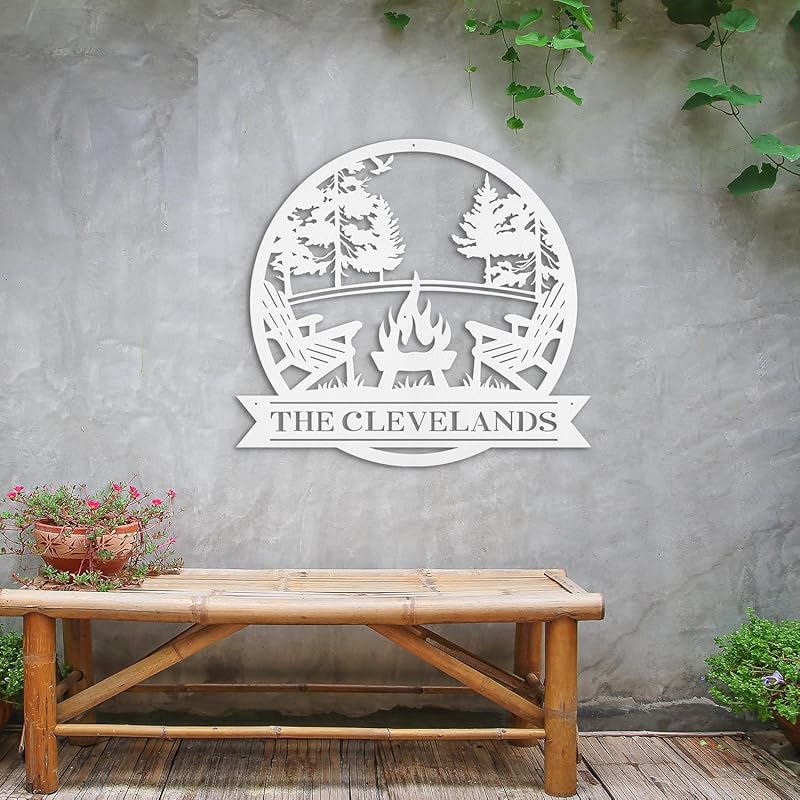 Custom Metal Signs Metal Name Sign Metal Wall Art Split Letter Monogram Wall Decor Metal Wall Art Last Name Sign Family Name Sign Personalized Wedding Gift Fire Pit Sign Outdoor Decor Cabin Sign