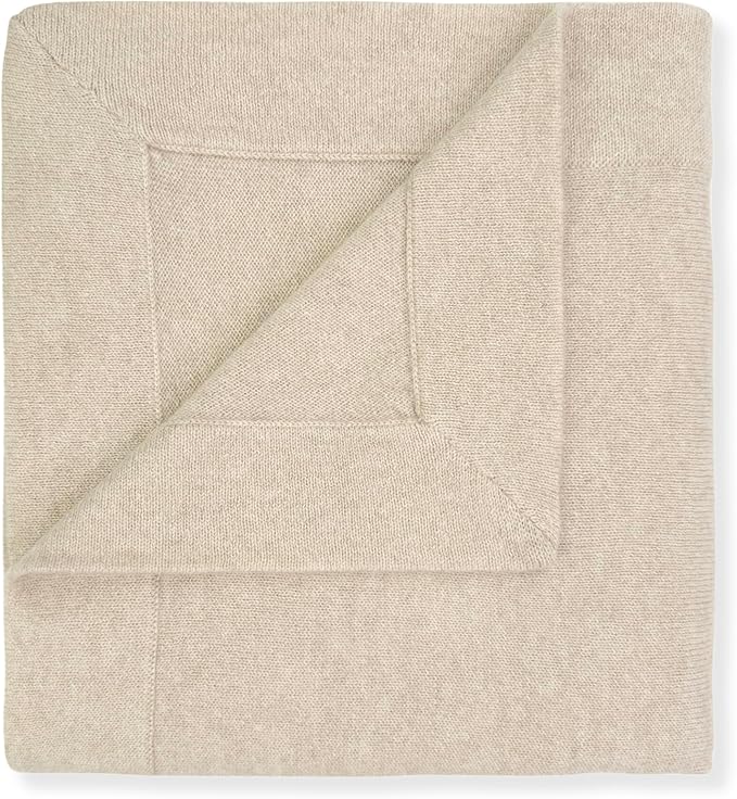 Jet&Bo BABY 100% Cashmere Baby Blanket Luxe Knit Design in Brown Sugar - 32" x 40" - Ultra Soft, Hypoallergenic & Temperature Regulating - Gift Box and Card Included