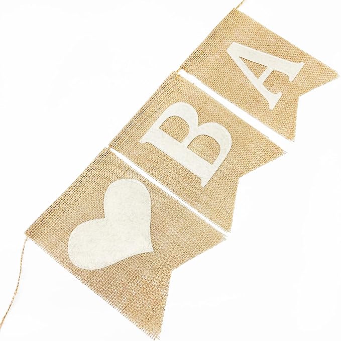 Welcome Baby Heart Burlap Pennant Banner Flag Felt Welcome Baby Sign and Heart Pattern with Sage Green Ribbon for Gender Reveal Neutral Baby Shower Welcome Baby Hello Baby Party Decorations Supplies