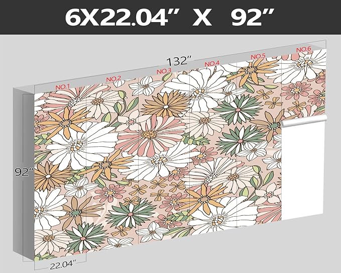 XMPMBM-Cartoon Floral Sunflower Nursery Room Fabric Wallpaper Simple Hand-Painted Kids Gaming Room Wall Mural-W 132" X H 92"（93 Square Foot）
