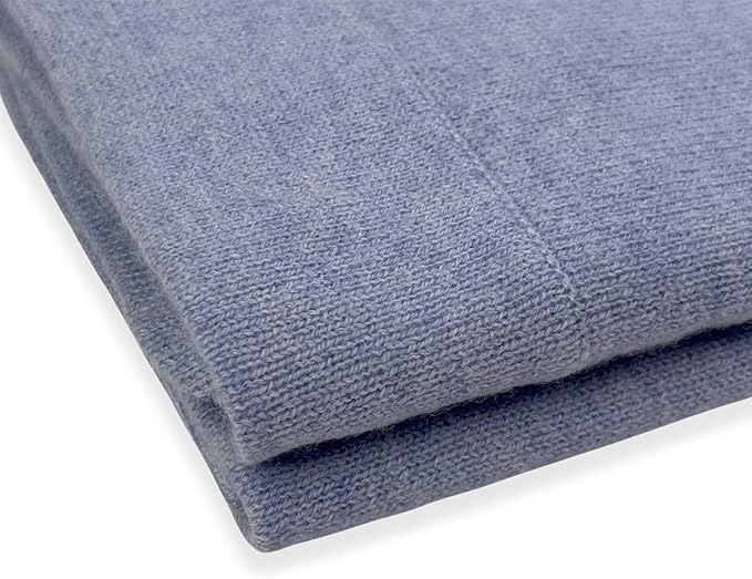 Jet&Bo BABY 100% Cashmere Baby Blanket Luxe Knit Design in Blue - 32" x 40" - Ultra Soft, Hypoallergenic & Temperature Regulating - Gift Box and Card Included