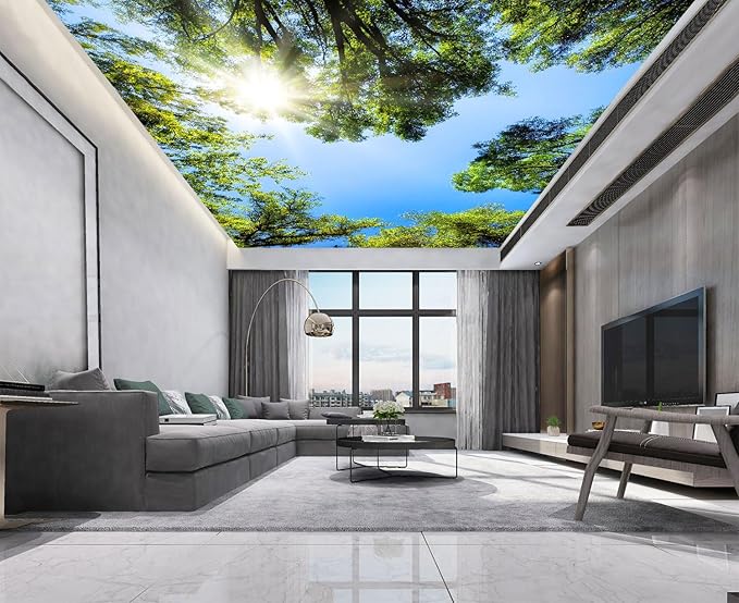 Ceiling Wallpaper Forest Sky for Living Room Bedroom Bathroom（Not Peel and Stick）