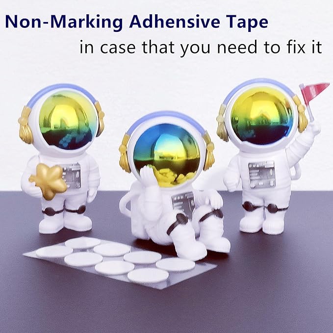 Gradient Astronaut Figurines, Space Theme Statues Cake Toppers Shelf Room Nursery Home Decor