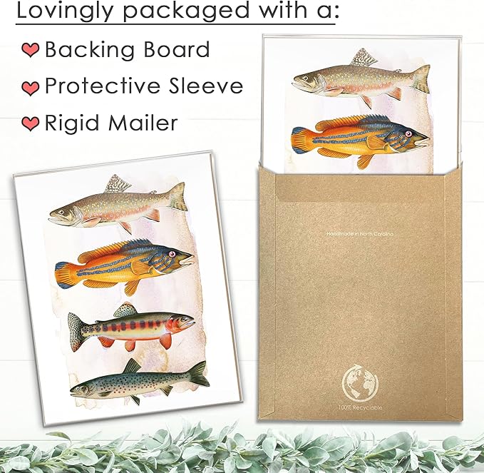 DREAM BIG PRINTABLES Vintage Fishing Decor Art Print - Unframed - 8x10 | Farmhouse Decor | Wall Art for Cabin, Lake House, or Fishing Enthusiast | Made in USA