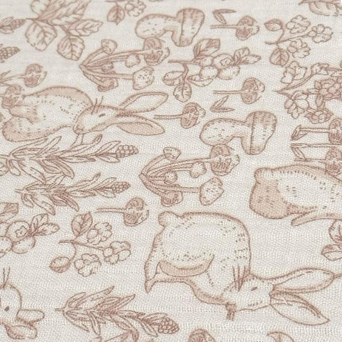 BuLuTu 2 Pack Muslin Mini Crib Sheets for Boys Girls, 38"x26", Camellia Flower Rabbit Print Pack and Play Sheets Fitted, Neutral Toddler Bed Sheets, Soft Durable, Camellia & Forest