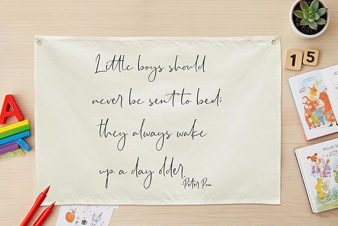 Little Boys Should Never Be Sent to Bed-Rectangular Banner Flag Poster Wall Decor for Baby Boy Kids-Nursery Above Crib Bedroom Door Wall Decorations-Boy Present-Birthday Baby,Shower Christmas Gift