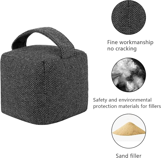 4.4 lbs Heavy-Duty Door Stopper, Decorative Door Stopper, Weighted Fabric Door Stopper for Bedroom, Living Room, Interior & Exterior Doors, Also for Door Prop for Cats Dogs