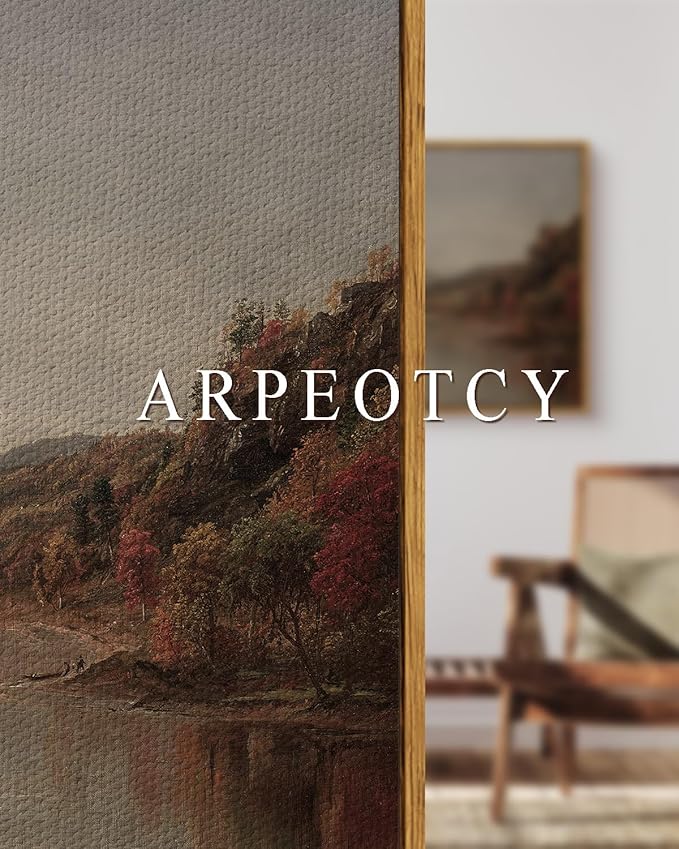 ARPEOTCY Vintage Framed Canvas Wall Art, 20x30 inch, Fall Large Landscape Wall Decor for Living Room, Rustic Painting for Bedroom, Framed Art Prints, for Office