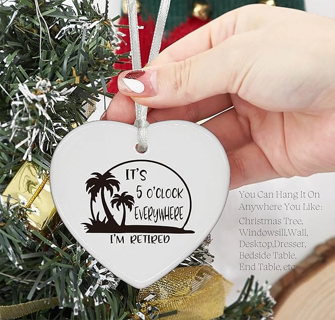 Heart Shaped Christmas Ornament-Goodbye Retirement Leaving Gift for Coworker Boss Leader Teacher-Appreciation Keepsake White Elegant Ornament with Gift Box-Multi Purpose Decor