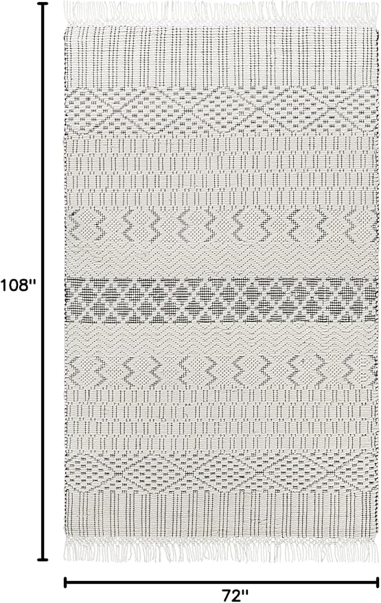 Mark&Day Wool Rugs, 6x9 Gschnitz Global Cream Area Rug, Cream Grey Carpet for Living Room, Bedroom or Kitchen (6' x 9')