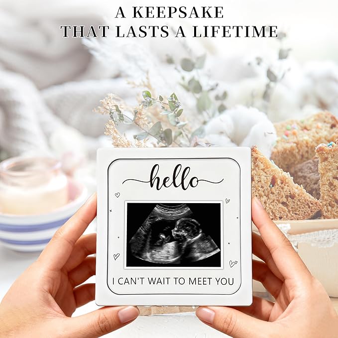 Pregnancy Announcement Ultrasound Picture Frame, We're Pregnant Wooden Surprise Box, Baby Coming Soon Announcement Sign, Pregnancy Reveal Gifts for Grandparents, Husband, Friends, Auntie, Uncle