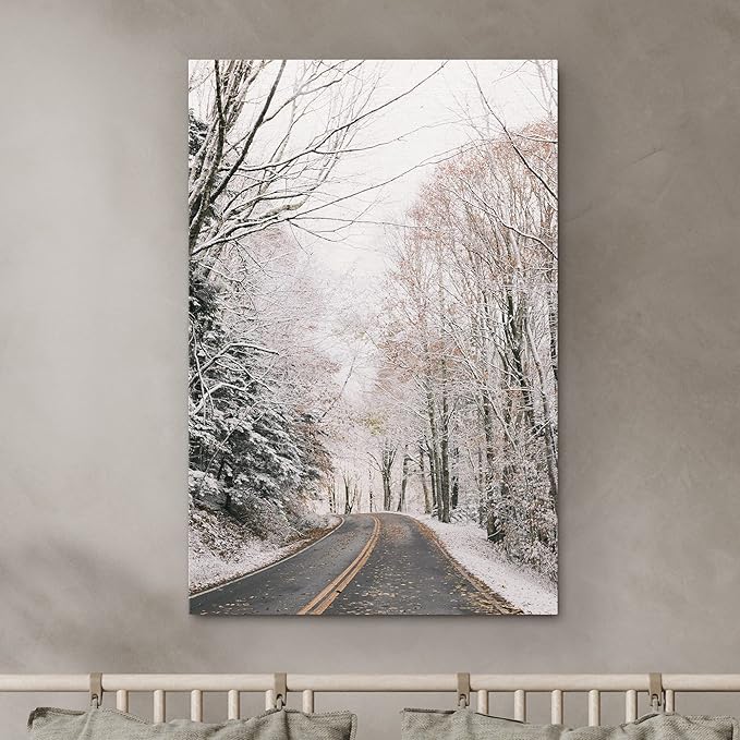 SIGNWIN Canvas Wall Art Woodland Nursery Decor Winter Trees Cool Dramatic Forest Multicolor Nature Photography Rustic - 32x48 inches