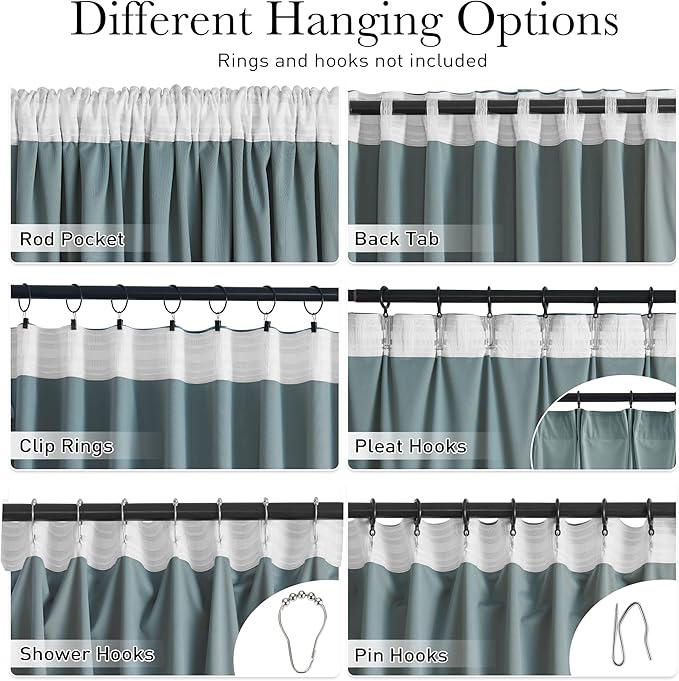StangH Stone Blue Velvet Drapes 96 inches Long, Back Tab Heavy Thick Sliding Door Curtains for Living Room, Room Darkening Privacy Window Panels for Nursery Kids Bedroom, W52 x L96, 2 Panels