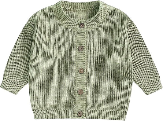 Newborn Baby Boy Girl Knit Sweater Cardigan Winter Warm Button Down Sweatshirt Top Outfit Cute Infant Fall Clothes
