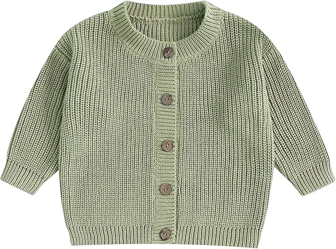 Newborn Baby Boy Girl Knit Sweater Cardigan Winter Warm Button Down Sweatshirt Top Outfit Cute Infant Fall Clothes