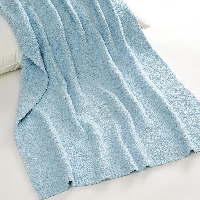 EVERGRACE Soft Plush Baby Blanket for Boys Girls, Double-Sided Fleece Fuzzy Toddler Nursery Blanket Lightweight Warm Cozy Throw Blanket for Baby Crib, Couch, Bed, Pearl Blue, 50"x60"