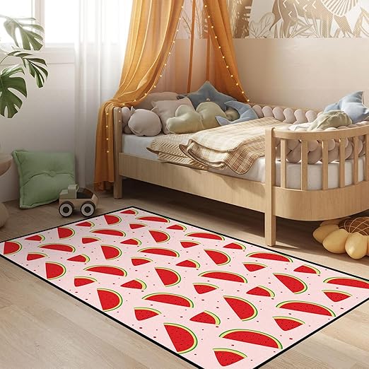 Watermelon Rug Red Area Rugs for Bedroom Dorm Living Room Watermelon Throw Rug Floor Mat Pad Doormat Carpet, 3' x 5'(90 x 160cm)