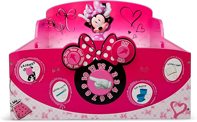 Delta Children Interactive Wood Toddler Bed, Disney Minnie Mouse + Serta Perfect Slumber Dual Sided Recycled Fiber Core Toddler Mattress (Bundle)