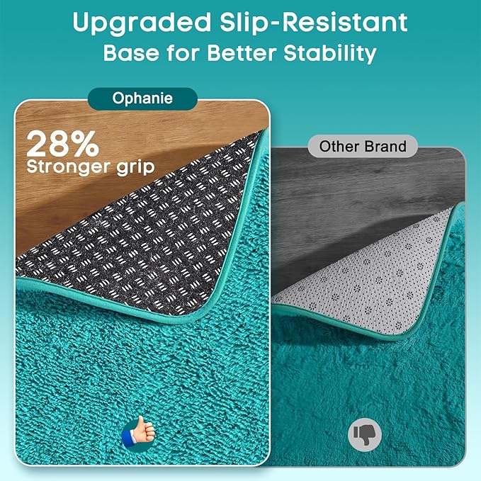 Ophanie Teal Rugs for Bedroom Living Room, Fluffy Fuzzy Furry Carpet, Plush Soft Shaggy Bedside Indoor Floor 4x6 Area Rug for Kids Girls Boys Baby Teen Dorm Nursery Home Decor Aesthetic