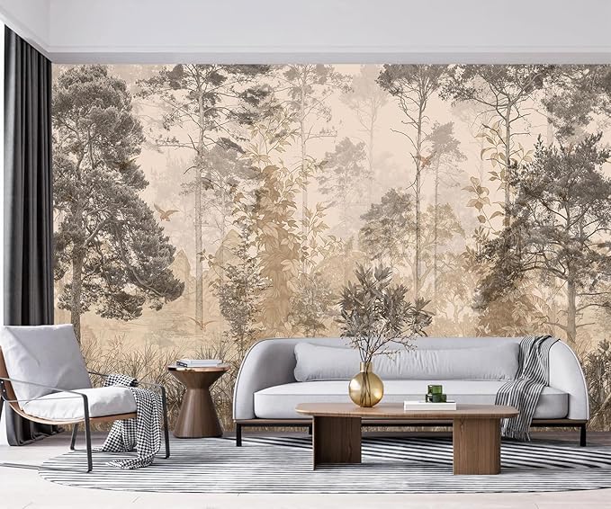 -Vintage Forest Natural Wall Bedroom Mural XT18 M 140" x 91"
