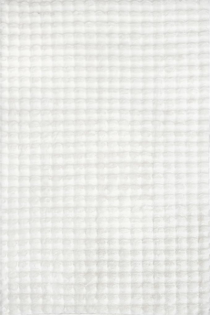 nuLOOM 5' x 8' Cozy Plush SuperiorWash Area Rug, Machine Washable, Non-Slip, Soft Fluffy Shag Carpet for Living Room Bedroom Kids Room Nursery Home Decor, Jeni White