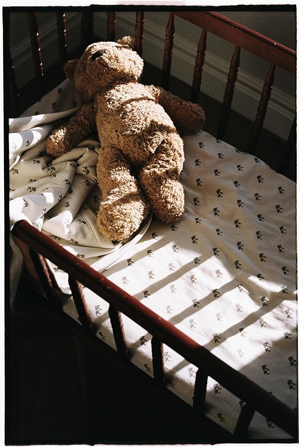 Oilo Baby Blanket, Luxury Plush Chenille Backing & Organic Cotton Jersey Print, Double Layered, 30" x 40", Rolled Jersey Edge Trim, Infant & Toddler Size, Heirloom Organic Collection, Mushroom