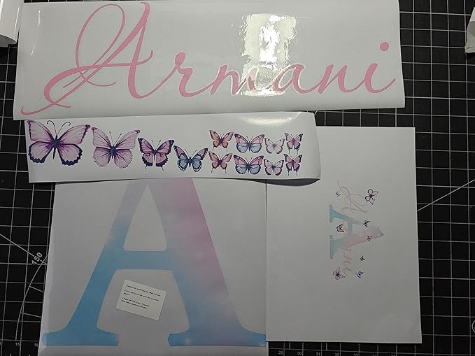 Watercolor Butterfly Name Wall Sticker, Custom Name Wall Decals for Girls Room and Nursery