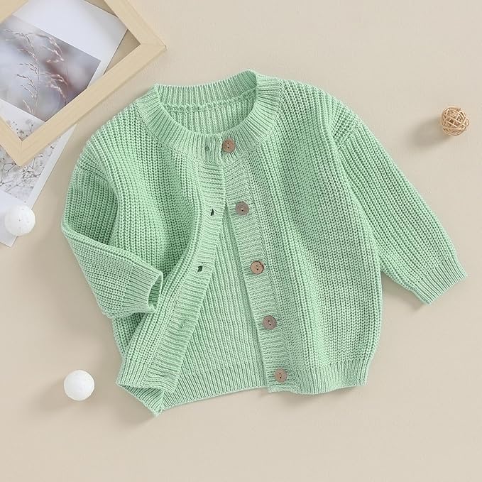 Newborn Baby Boy Girl Knit Sweater Cardigan Winter Warm Button Down Sweatshirt Top Outfit Cute Infant Fall Clothes