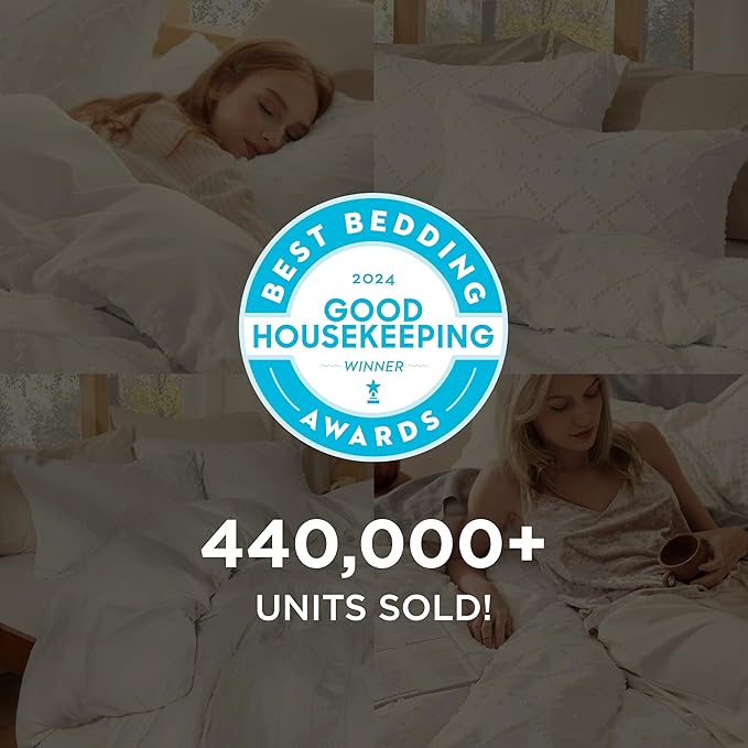 Bedsure Boho Duvet Cover Full Size - White Breathable & Soft Boho Bedding, Machine Washable Comforter Cover for All Seasons, Includes 1 Duvet Cover 80"x90" with 2 Pillow Shams & Zipper Closure