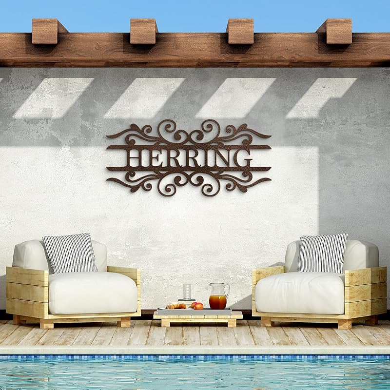 Custom Metal Signs Metal Name Sign Metal Wall Art Split Letter Monogram Wall Decor Metal Wall Art Last Name Sign Family Name Sign Personalized Wedding Gift Fire Pit Sign Outdoor Decor Cabin Sign