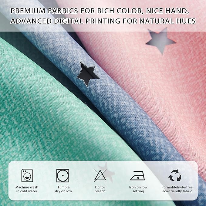 XiDi Pink Grey Green Girls Curtains for Bedroom Rainbow Blackout Short Curtains for Kitchen Cafe Window Room Darkening Kids Childs Nurser Room Wall Decor 54 inches Long 34 inches Wide 2 Panels Set