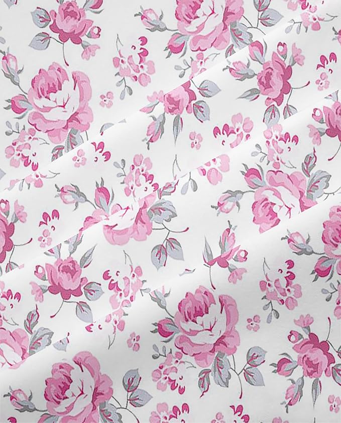 Floral Duvet Cover Full Teen Girl Botanical Flower Coquette Bedding Comforter Cover Soft with 2 Pillowcases Cottagecore Full Duvet Cover with Zipper Ties,3 Piece Bedding Sets