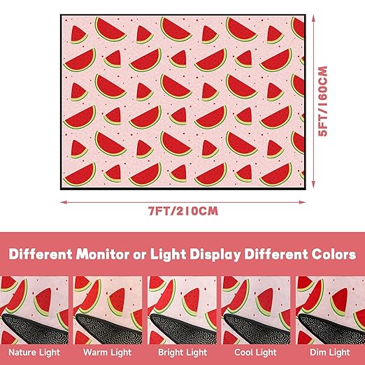 Watermelon Area Rugs for Bedroom Dorm Living Room Red Cute Throw Rug Floor Mat Pad Doormat Carpet, 6' x 9'(180x275cm)