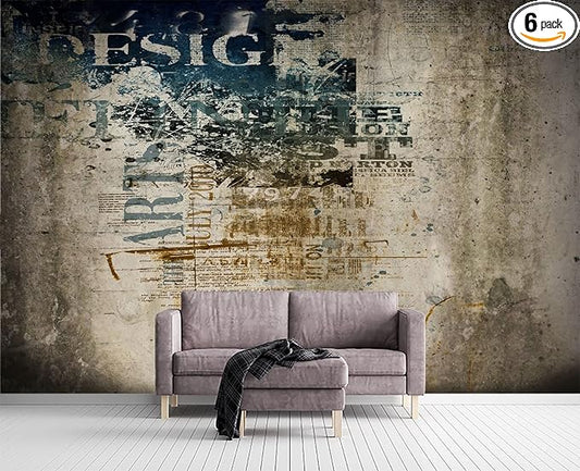 Retro Graffiti Wall Mural Wallpaper for Bedroom 137" x 100"