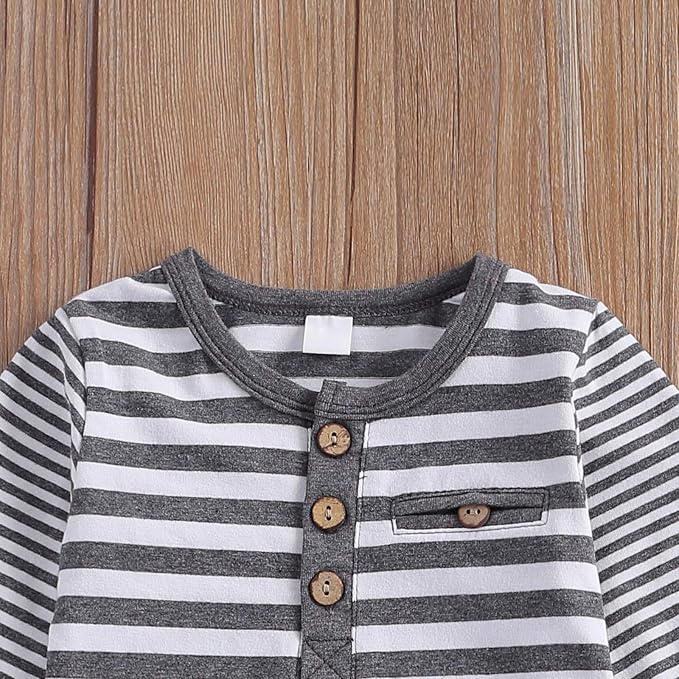 Newborn Baby Boy Girl Clothes Ribbed Knitted Cotton Long Sleeve Romper Long Pants Solid Color Fall Winter Outfits