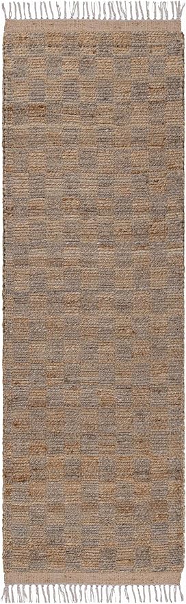 BoutiqueRugs Ionut Modern Jute Neutral Color Area Rug - Bohemian Sea Grass Natural Fiber Geometric Carpet for Living Room, Bedroom - Rattan - Brown, Beige, Cream - 2' x 3'