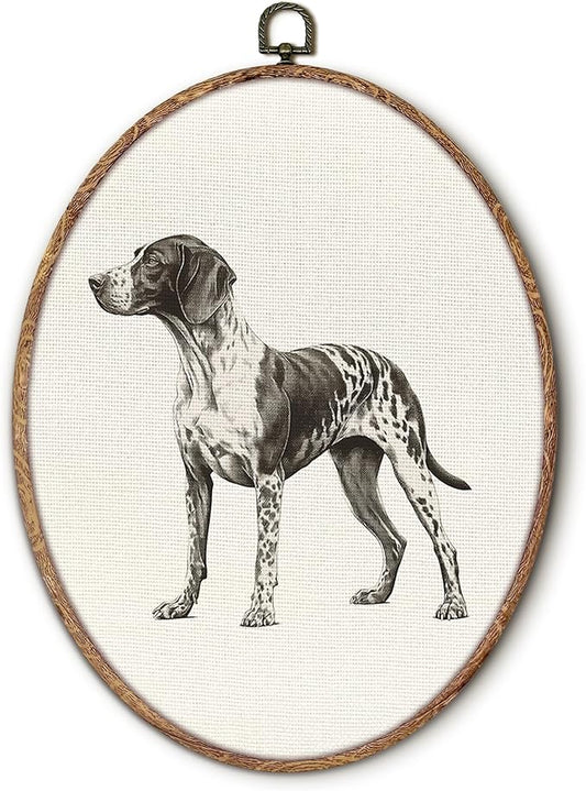 German Shorthaired Pointer Oval Wall Art Framed, Dog Mom Gifts Oval Wall Decor, Dog Lovers Gifts Hanging Canvas Prints Wall Sculptures for Bathroom Bedroom Living Room Decor, 8.5x11.5 Inch