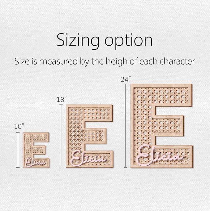 Custom Boho Wood Personalized Initial & Name Sign, 3D Wooden Layered Handmade Letter Wall Decor for Nursery or Child's Bedroom, Boho Flower Name Sign, Girl or Boy's Birthday Gift