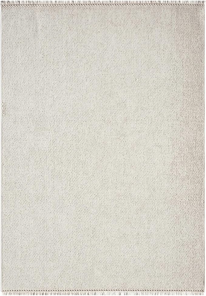 LUXE WEAVERS Solid Machine Woven Cream 5x7 Area Rug, Indoor Stain-Resistant Carpet