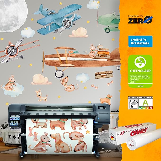 Airplane Wall Decals by Lipastick - Wall Stickers for Boys Room, Watercolor Vintage Plane Stickers for Kids, Baby Nursery, Toddler Bedroom Decor - Premium Vinyl Aircraft Art - S Size