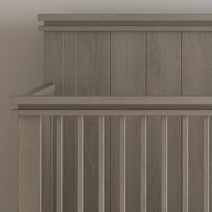 Child Craft Denman Crib, Dresser and Chest Nursery Set, 3-Piece, Includes 4-in-1 Convertible Crib, Dresser and Chest, Grows with Your Baby (Crescent Gray)