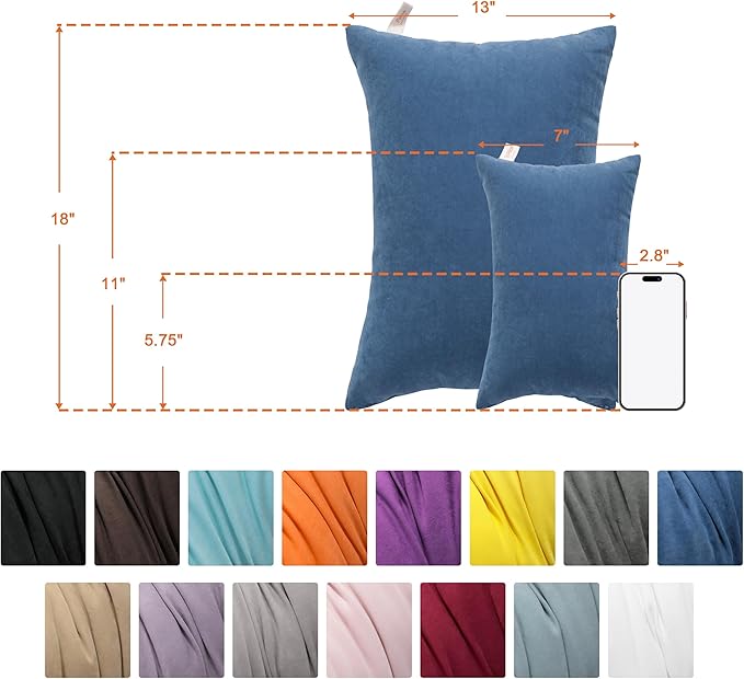 NTBAY Tiny Pillows, Down Alternative 7"x11" Microfiber Mini Pillow for Travel, Pets, Soft Machine Washable Small Pillows for Neck, Wrist, Lumbar and Knee, Black