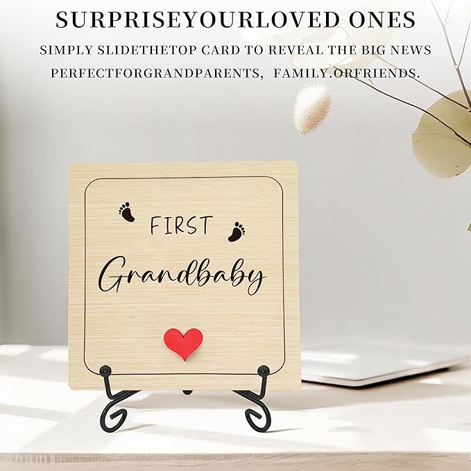 Pregnancy Announcement for Grandma Grandparents, Ultrasound Picture Frames Surprise Box, Baby Coming Soon Announcement, Pregnancy Announcement Infant First Grandbaby Gift for Grandparents