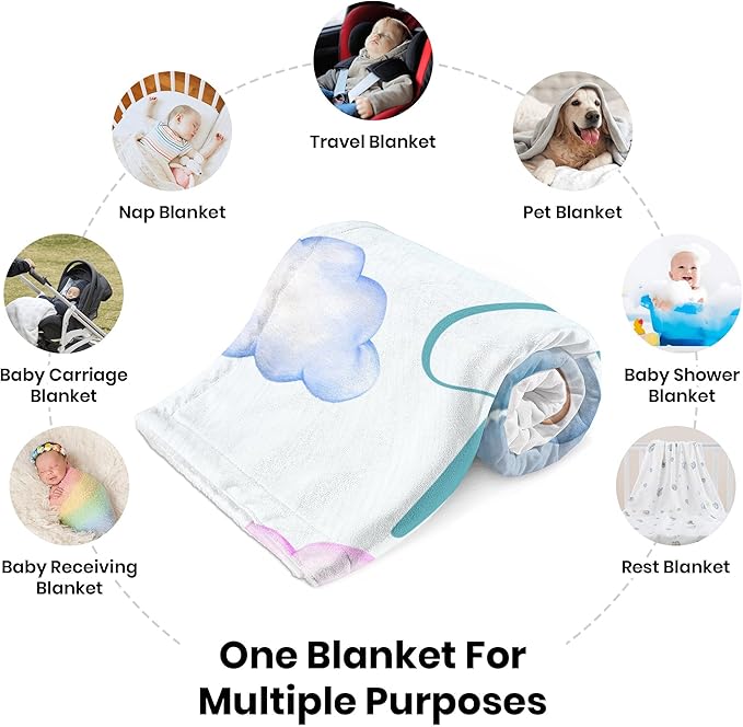 J&SBGFT Custom Baby Blanket with Name, Personalized Receiving Blanket for Boys' Toddlers, Nursery Stroller Crib Decor, 30"x40", Color14